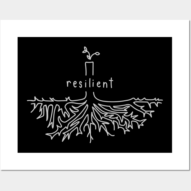 "Resilient In My Roots" Lineart Tree Wall Art by Boreal-Witch